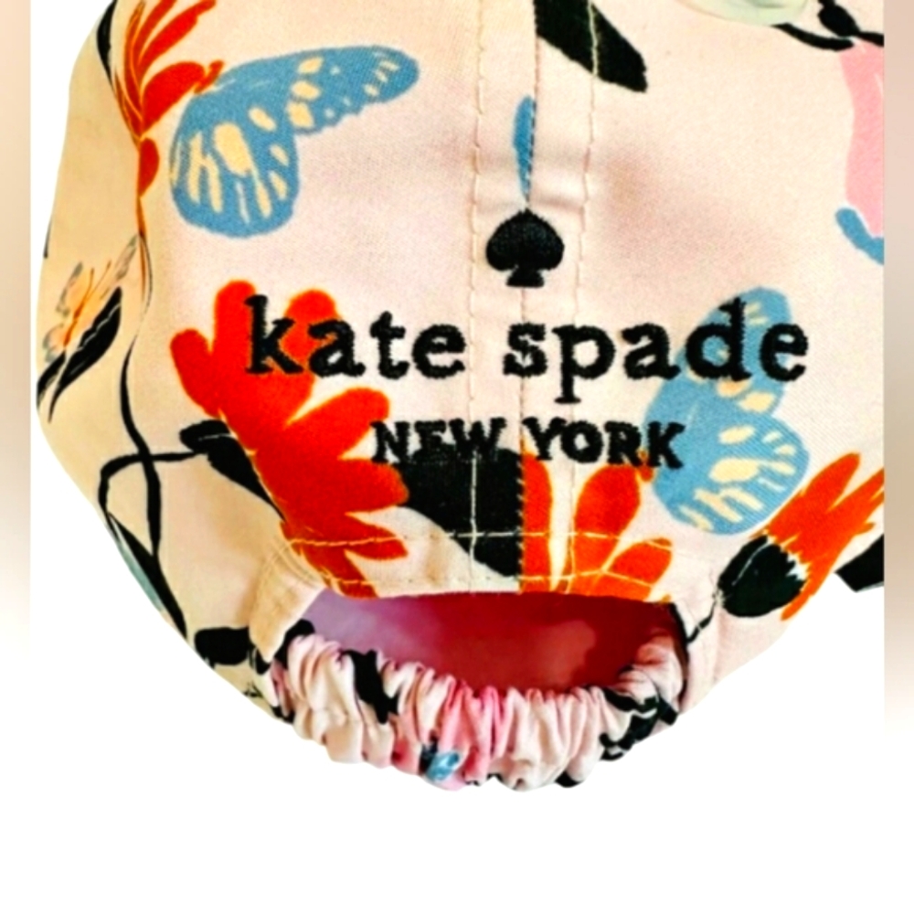 NEW Kate Spade Pearl Blush Pink Floral Tropical Hat Summer Embriodered Spade Cap - Picture 10 of 12